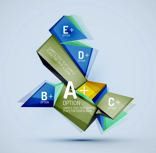 Geometrische vormen met voorbeeldtekst. abstracte sjabloon — Stockvector