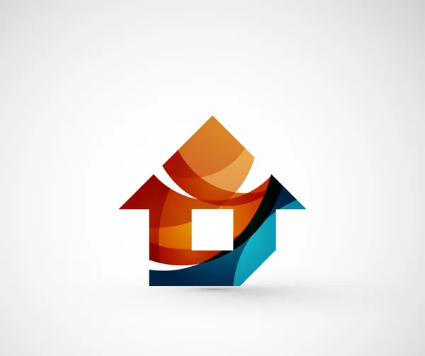 Abstrato logotipo da empresa geométrica casa, casa, edifício — Vetor de Stock