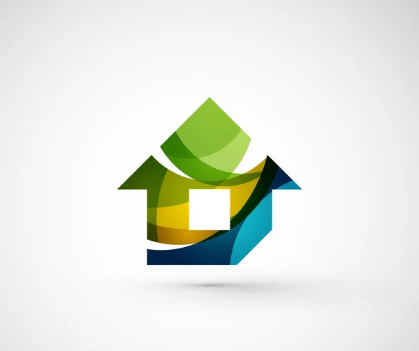 Logotipo geométrico abstracto de la empresa casa, casa, edificio — Vector de stock