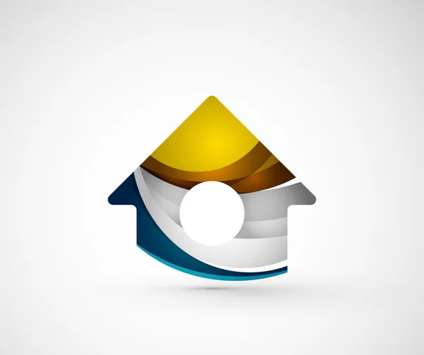 Logotipo geométrico abstracto de la empresa casa, casa, edificio — Vector de stock
