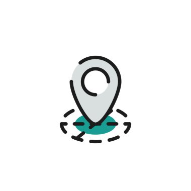 Düz tasarım için renk satırı simgesi. Harita etiketi