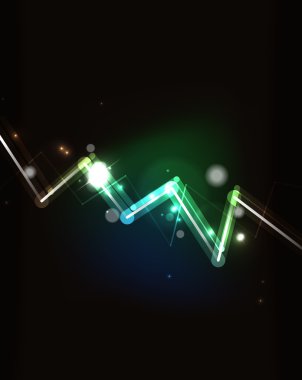 karanlık uzayda parlayan ok