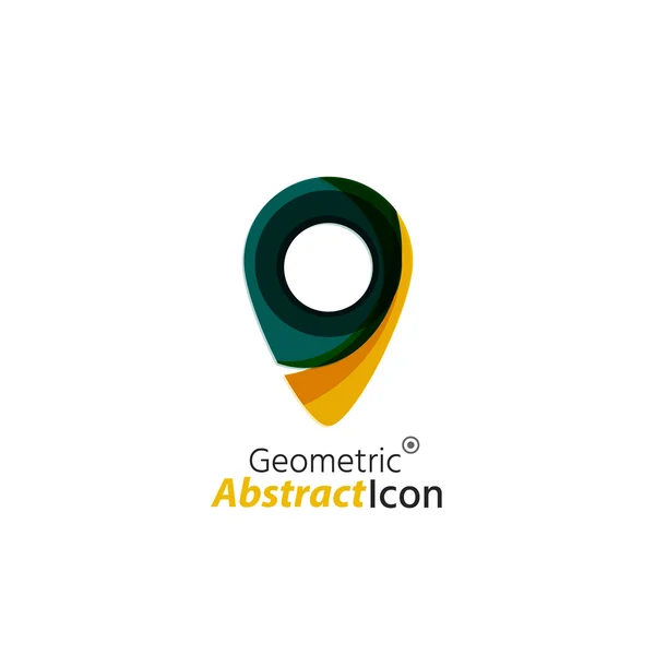 Emblema corporativo de negócios geométrico abstrato - tag de mapa — Vetor de Stock