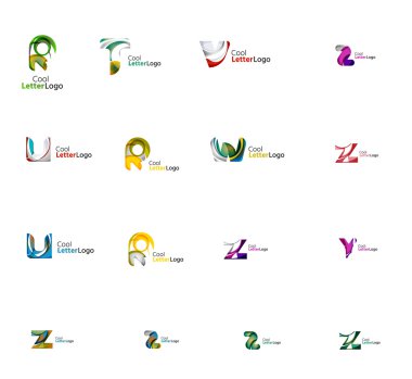 Evrensel şirket logosu fikirleri, iş simgesi toplama kümesi