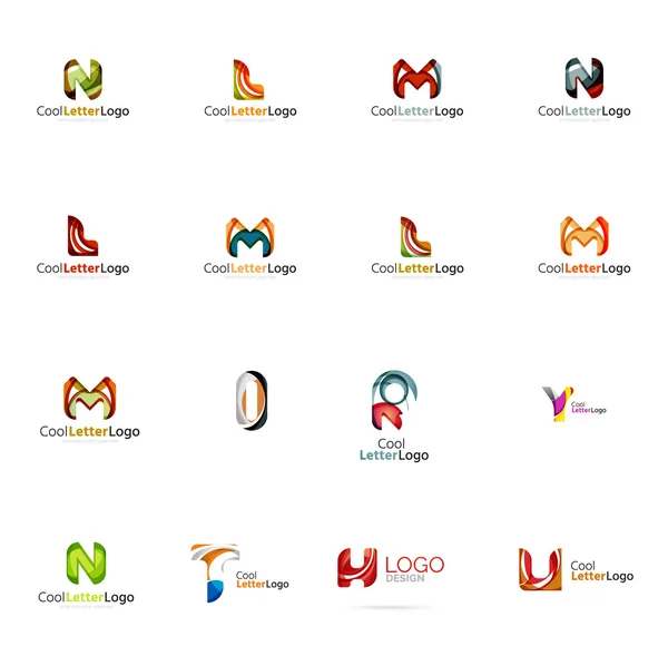 Set di idee logo aziendale universale, collezione di icone aziendali — Vettoriale Stock