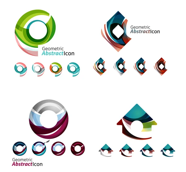 Formas geométricas abstractas universales - emblemas empresariales — Archivo Imágenes Vectoriales