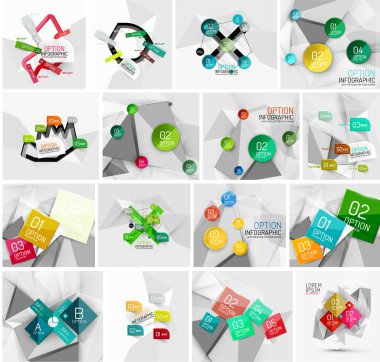 Soyut geometrik kağıt Infographic afiş şablonları