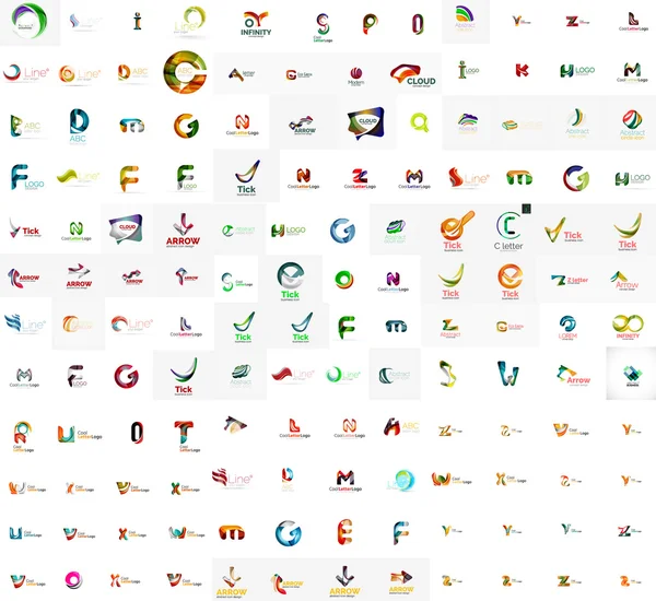 Mega conjunto de logotipos de letras — Vetor de Stock