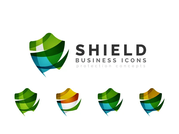 Set of protection shield logo concepts — Stock Vector