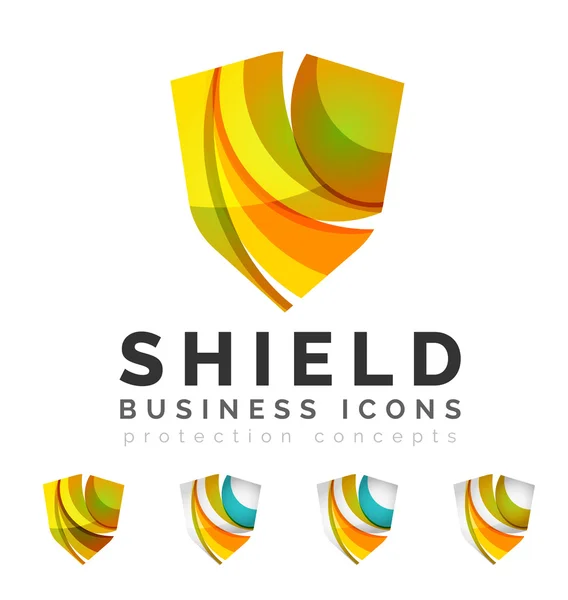 Set of protection shield logo concepts — Stock Vector