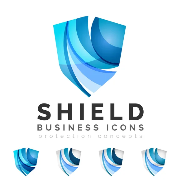 Set of protection shield logo concepts — Stock Vector