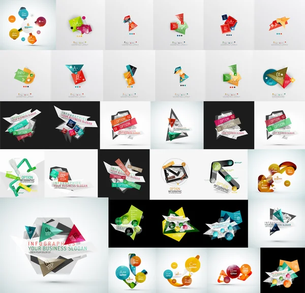 Ensemble méga de décorations géométriques abstraites de bannière web — Image vectorielle