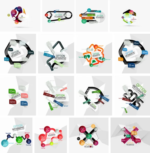 Soyut geometrik kağıt Infographic afiş şablonları