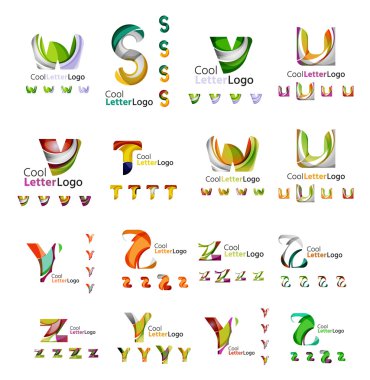 Set of colorful abstract letter