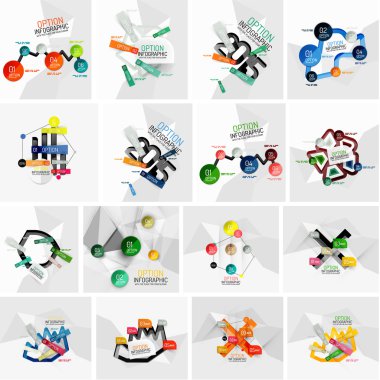 Geometric paper infographic banner