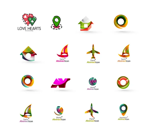 Conjunto de iconos abstractos del logotipo de viaje . — Archivo Imágenes Vectoriales