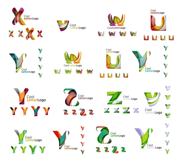 Set of abstract letter corporate logos