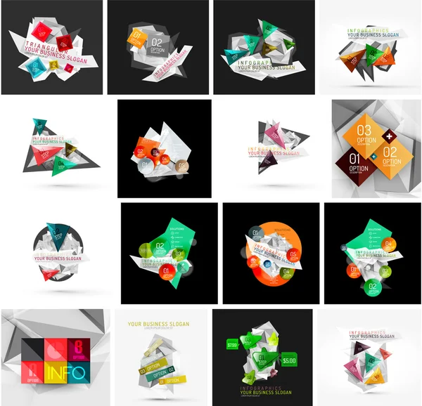 Set of abstract geometric infographic banner — 图库矢量图片