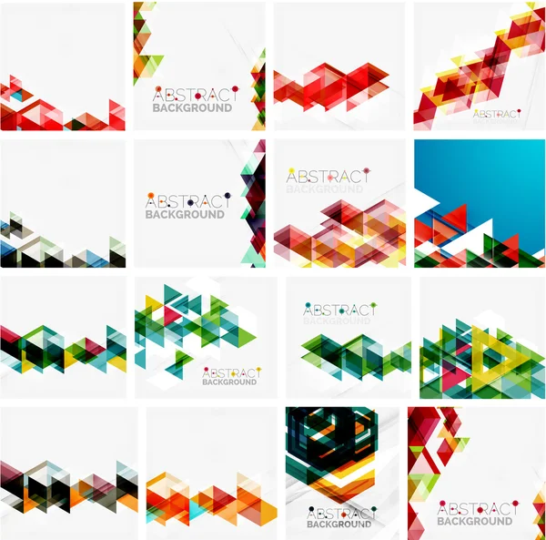 Conjunto de fondos abstractos geométricos triangulares — Vector de stock