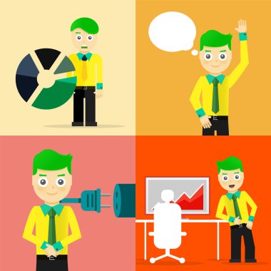 işadamı poz karakter kavramları kümesi