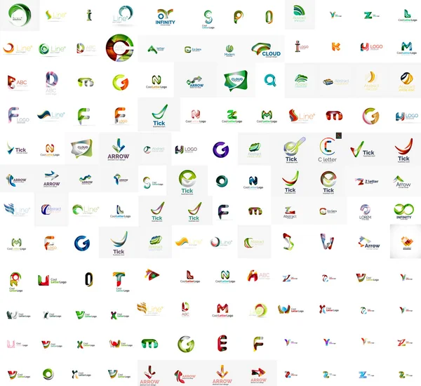 Mega conjunto de logotipos de letras — Archivo Imágenes Vectoriales