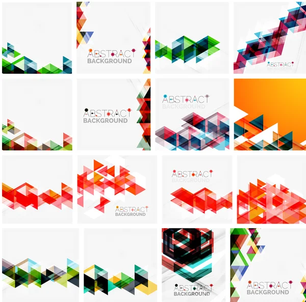 Conjunto de fondos abstractos geométricos triangulares — Archivo Imágenes Vectoriales