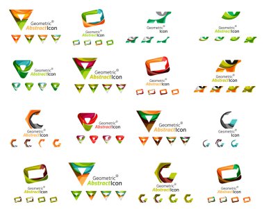 Çeşitli geometrik simgeler kümesi