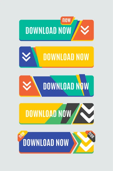 Colorful download web buttons — Διανυσματικό Αρχείο