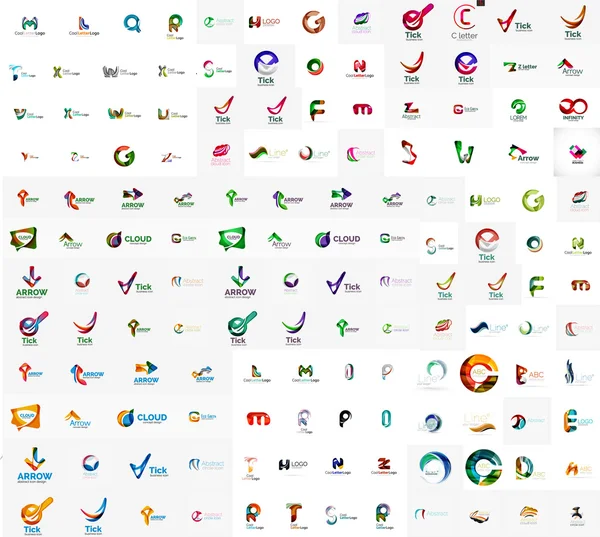 Mega conjunto de logotipos de letras —  Vetores de Stock