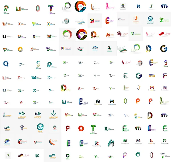 Mega conjunto de logotipos de letras — Vector de stock