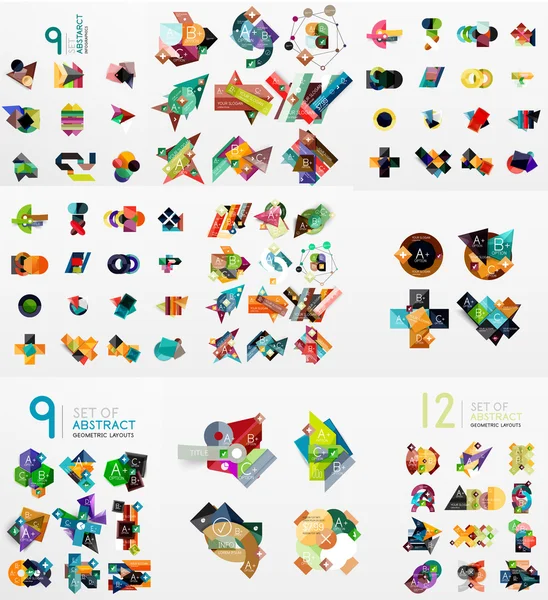 Conjunto de elementos abstractos de papel — Vector de stock