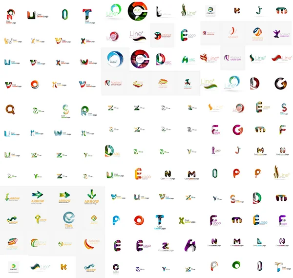Mega uppsättning brev logotyper — Stock vektor