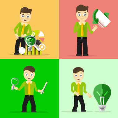 Set of businessman charactes