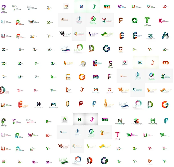 Conjunto de logotipos de letras — Vetor de Stock