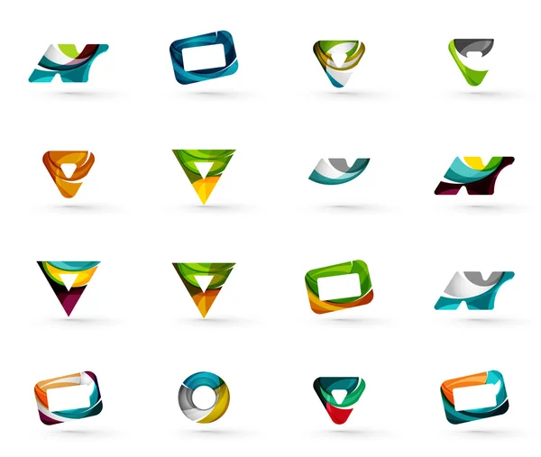 Conjunto de varios iconos geométricos — Vector de stock