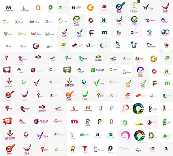Mega zestaw list logo — Wektor stockowy