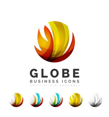 Küre Küre veya daire logo iş simgeler kümesi