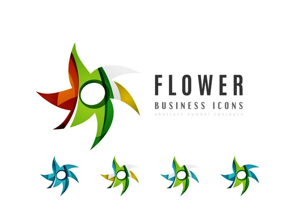 Reihe von abstrakten Blumen-Logo Business-Symbole — Stockvektor