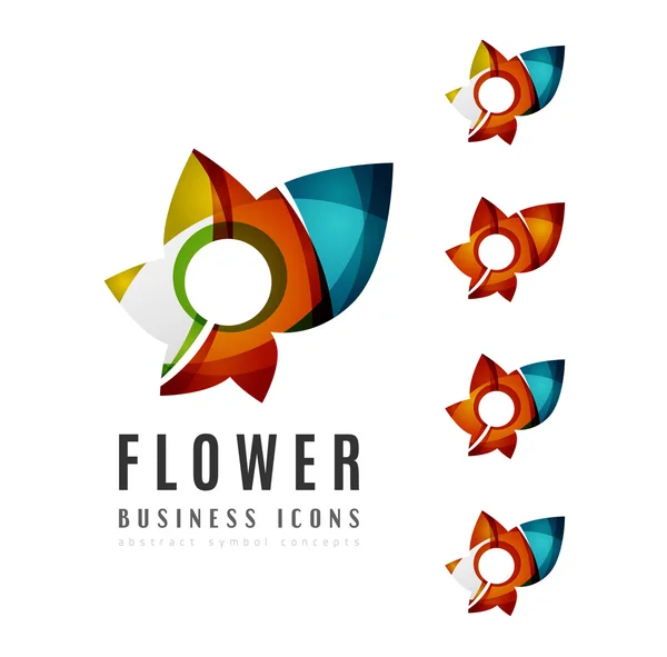 Reihe von abstrakten Blumen-Logo Business-Symbole — Stockvektor