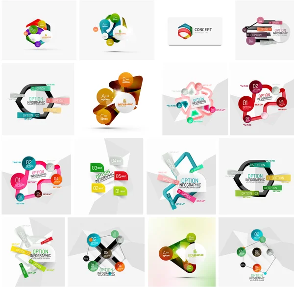 Set abstracte geometrische infographic banner sjablonen — Stockvector