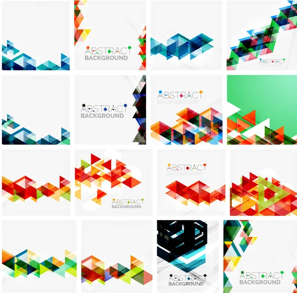 Conjunto de fondos abstractos geométricos triangulares — Vector de stock