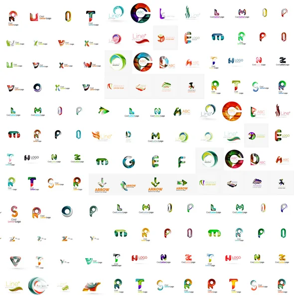 Mega conjunto de logotipos de letras —  Vetores de Stock