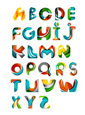 Alfabe harfleri logolar toplama tasarım öğeleri