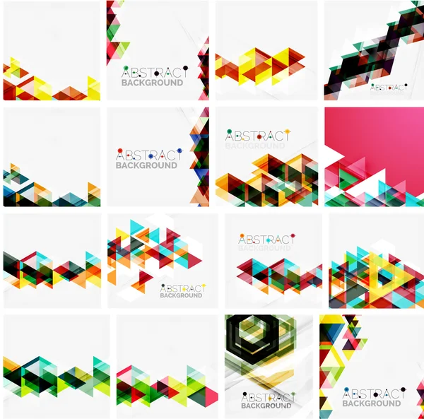 Aantal driehoek geometrische abstracte achtergronden — Stockvector