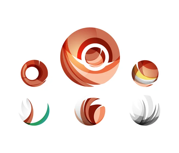Küre Küre veya daire logo iş simgeler kümesi — Stok Vektör