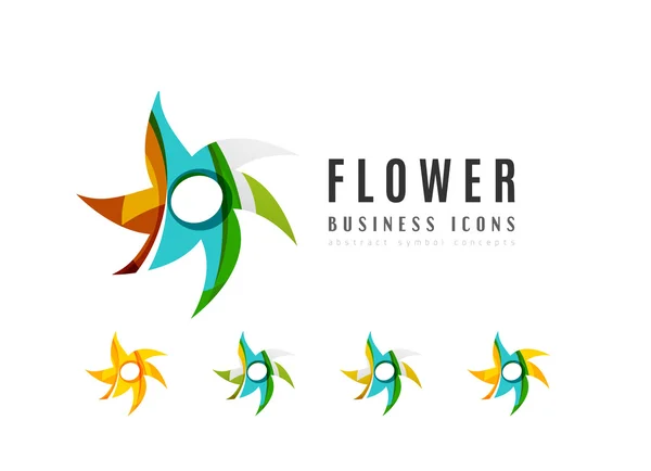 Reihe von abstrakten Blumen-Logo Business-Symbole — Stockvektor