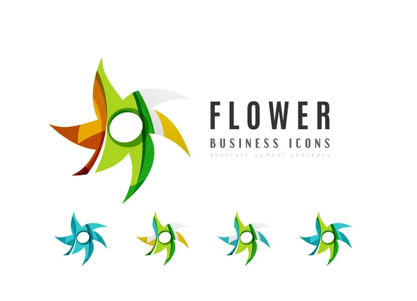 Set di astratto fiore logo icone di business — Vettoriale Stock