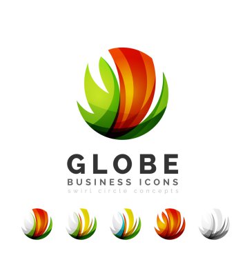 Küre Küre veya daire logo iş simgeler kümesi