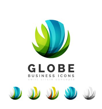 Küre Küre veya daire logo iş simgeler kümesi