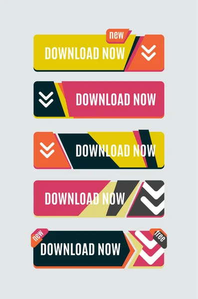 Colorful download web button. Modern flat design. — Stock Vector